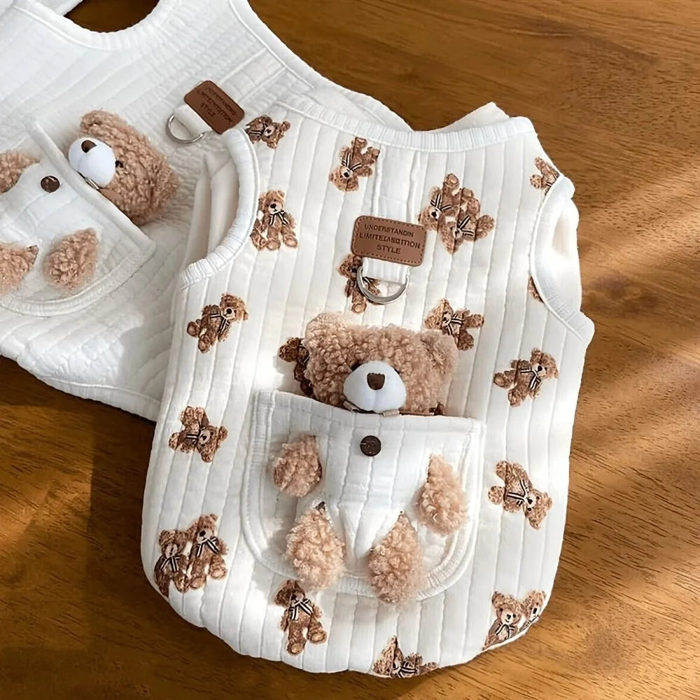 Teddybär-Pullover für Hunde & Katzen – Warme Winterweste mit Bär-Motiv
