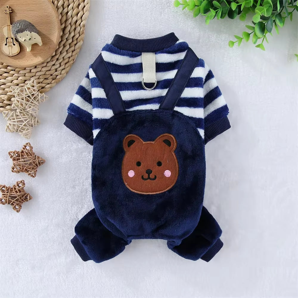 Herbst-Winter-Haustier-Hundemantel Aus Weichem Fleece, Warmer Overall Für Kleine, Mittelgroße Und Große Hunde, Katzen Und Welpen, Jacke, Pullover Mit Leinenring