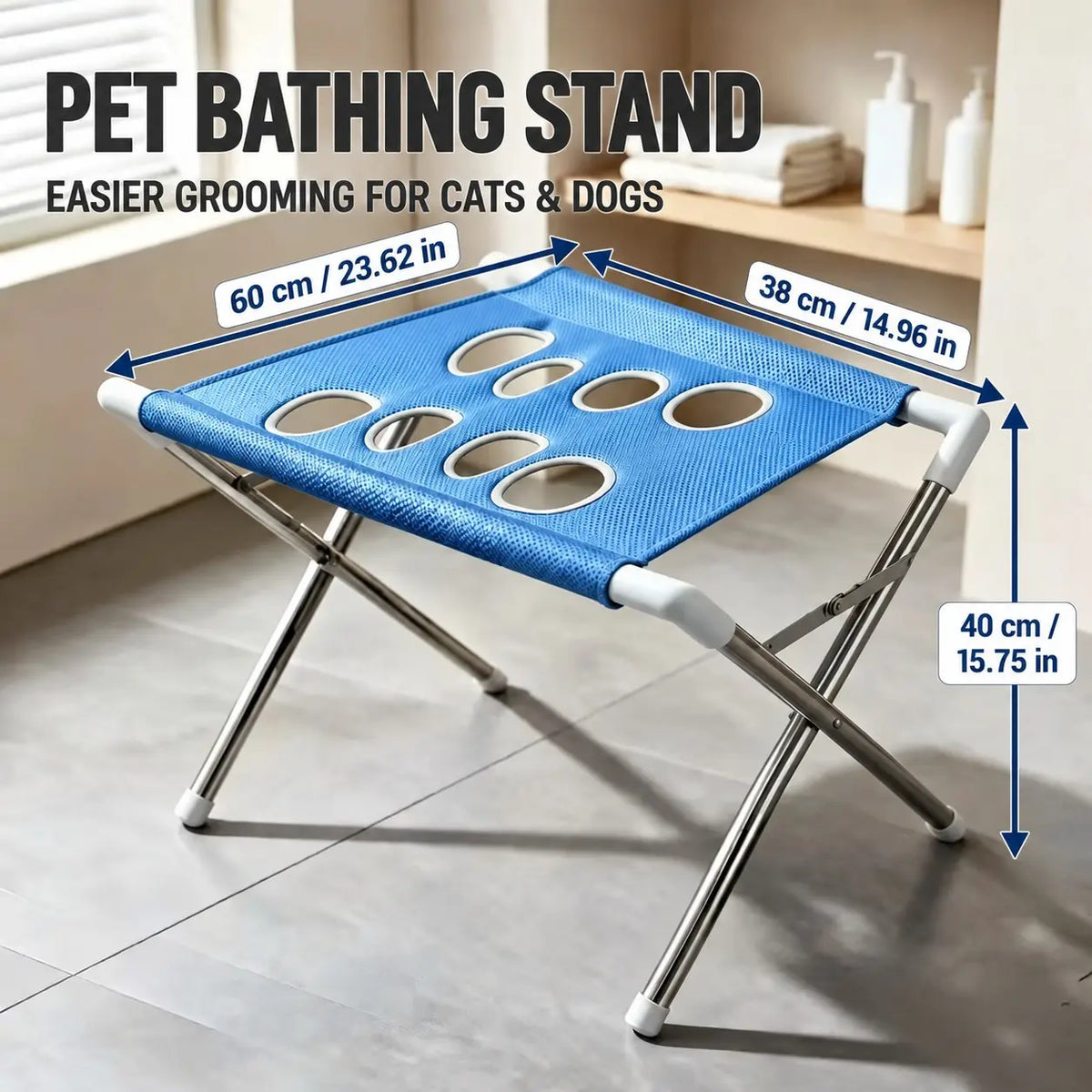 Pet Bathing Rack Fixed Anti-Scratch Anti-Bite, Pet Grooming Hammock for Small Dogs, Dog Bath Nail Clipper Tool