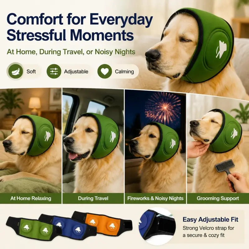 Adjustable Ear Protection Muffs for Dogs, Designed to Alleviate Anxiety in Noisy Environments