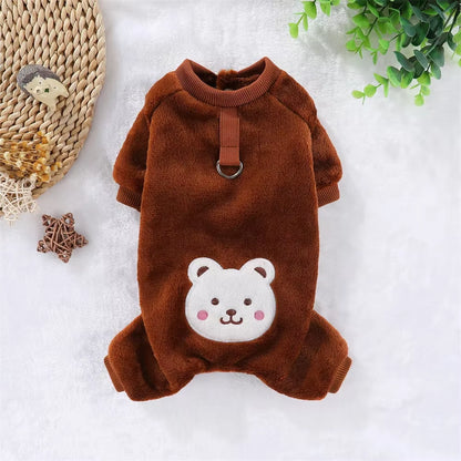 Herbst-Winter-Haustier-Hundemantel Aus Weichem Fleece, Warmer Overall Für Kleine, Mittelgroße Und Große Hunde, Katzen Und Welpen, Jacke, Pullover Mit Leinenring