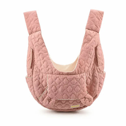 Quilted Front Carrier Backpack for Small Dogs and Cats - Hands-Free Travel Sling with Front Pocket for Outdoor Walking