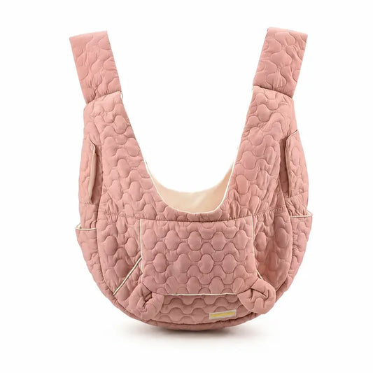 Quilted Front Carrier Backpack for Small Dogs and Cats - Hands-Free Travel Sling with Front Pocket for Outdoor Walking