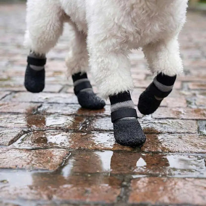 Waterproof Pet Boots and Socks for Paw Protection - Non-Slip, Wear-Resistant Covers for Small to Medium Dogs, Ideal for Rainy Days, Snow Walking, and Vet Visits - Easy On/Off, Washable, and Reusable