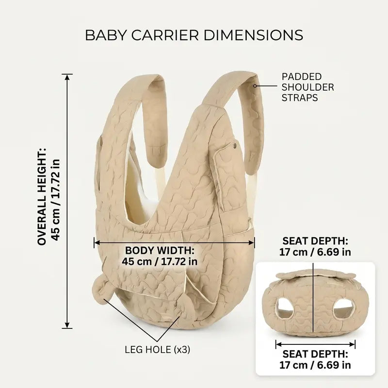 Quilted Front Carrier Backpack for Small Dogs and Cats - Hands-Free Travel Sling with Front Pocket for Outdoor Walking