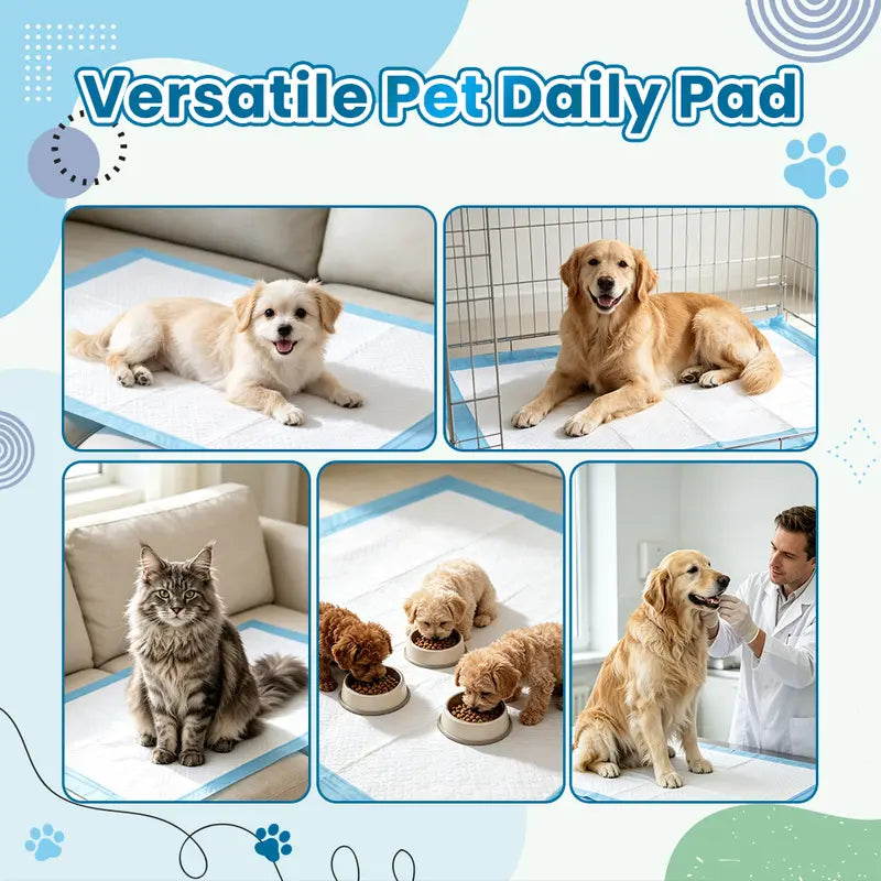 Extra Large 34” x 28” Pet Training Pads (50 Count) - Diamond Embossed, Fast-Absorb, Thick Multi-Layer, Latex-Free, Skin-Friendly Quick-Dry Solution for Puppies and Cats