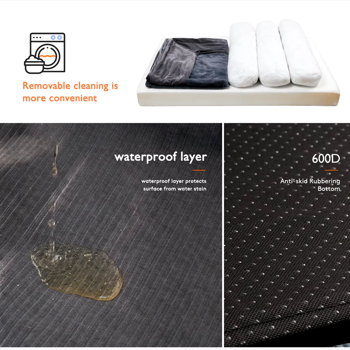 Luxurious XXL Large Orthopedic Dog Bed with Cozy Bolster and Washable Cover for Ultimate Comfort