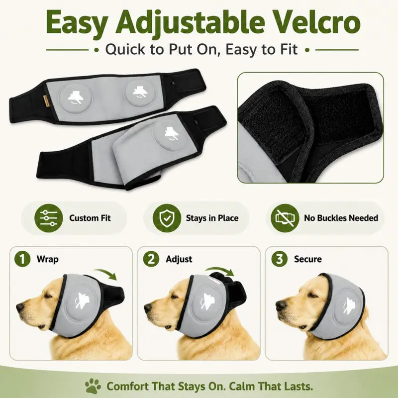 Adjustable Ear Protection Muffs for Dogs, Designed to Alleviate Anxiety in Noisy Environments