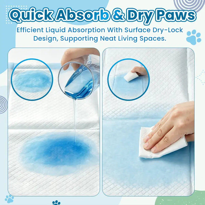 Extra Large 34” x 28” Pet Training Pads (50 Count) - Diamond Embossed, Fast-Absorb, Thick Multi-Layer, Latex-Free, Skin-Friendly Quick-Dry Solution for Puppies and Cats