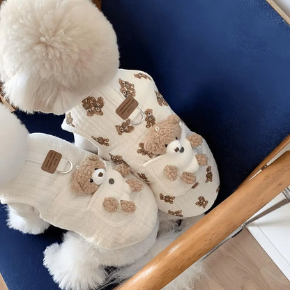 Teddybär-Pullover für Hunde & Katzen – Warme Winterweste mit Bär-Motiv