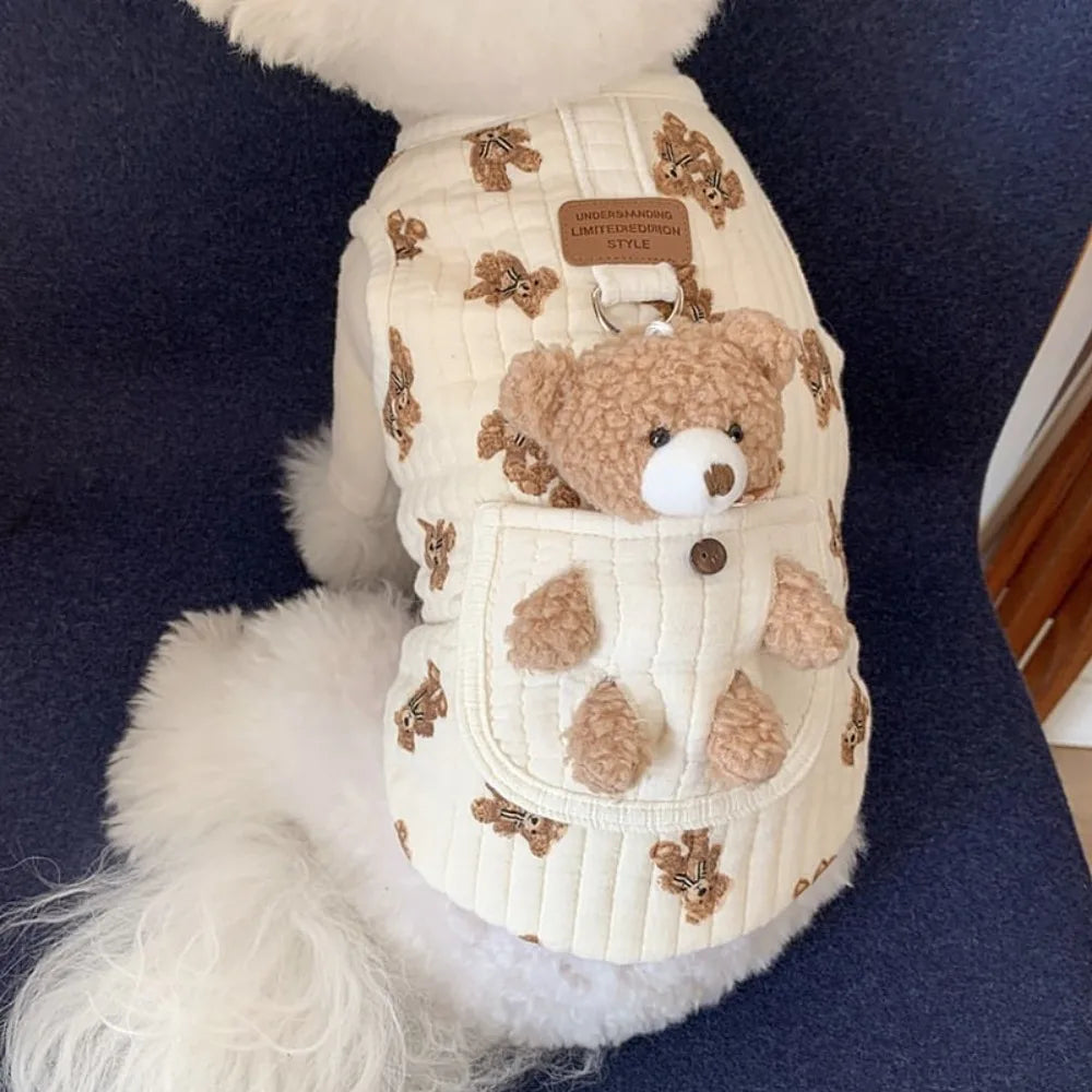 Teddybär-Pullover für Hunde & Katzen – Warme Winterweste mit Bär-Motiv