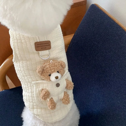 Teddybär-Pullover für Hunde & Katzen – Warme Winterweste mit Bär-Motiv