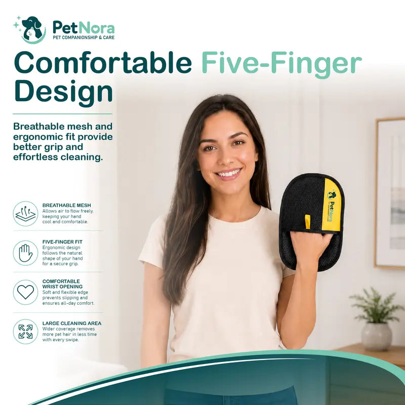 Reusable Electrostatic Pet Hair Remover Glove for Dogs and Cats - Effective Lint Cleaner for Furniture, Clothing, and Car Interiors