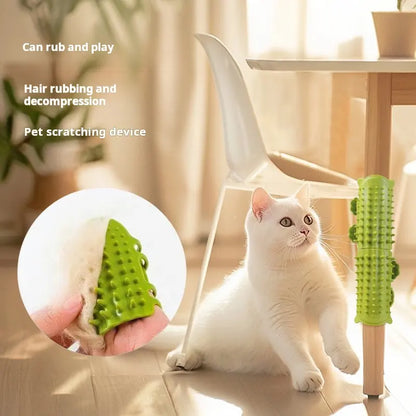 Universal Cat Grooming Supplies 2-Pack: Self-Grooming Slicker Brush and Corner Scratching Board with Silicone Massage Brush for Hair Care and Scratch Relief, Durable and Wear-Resistant