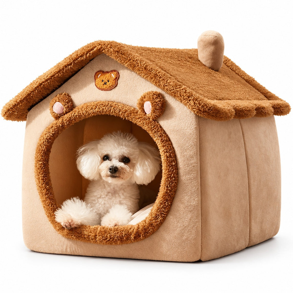 Winter Folding Pet House Kennels for Small to Medium Dogs and Cats Beds Maternity Puppy Baskets Soft Cozy Warm Shelter Mat Pet