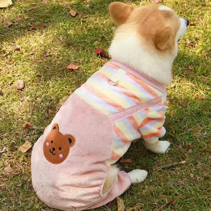 Herbst-Winter-Haustier-Hundemantel Aus Weichem Fleece, Warmer Overall Für Kleine, Mittelgroße Und Große Hunde, Katzen Und Welpen, Jacke, Pullover Mit Leinenring