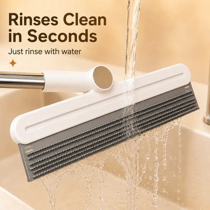 Professional Pet Hair Remover Rake and 180° Rotating Broom, Reusable Wet/Dry Squeegee and Silicone Scrubber for Carpets, Couches, Hardwood Floors, Bathrooms, and Pet Areas – Lint Roller Alternative for Rugs, Beds, Mats, and Furniture