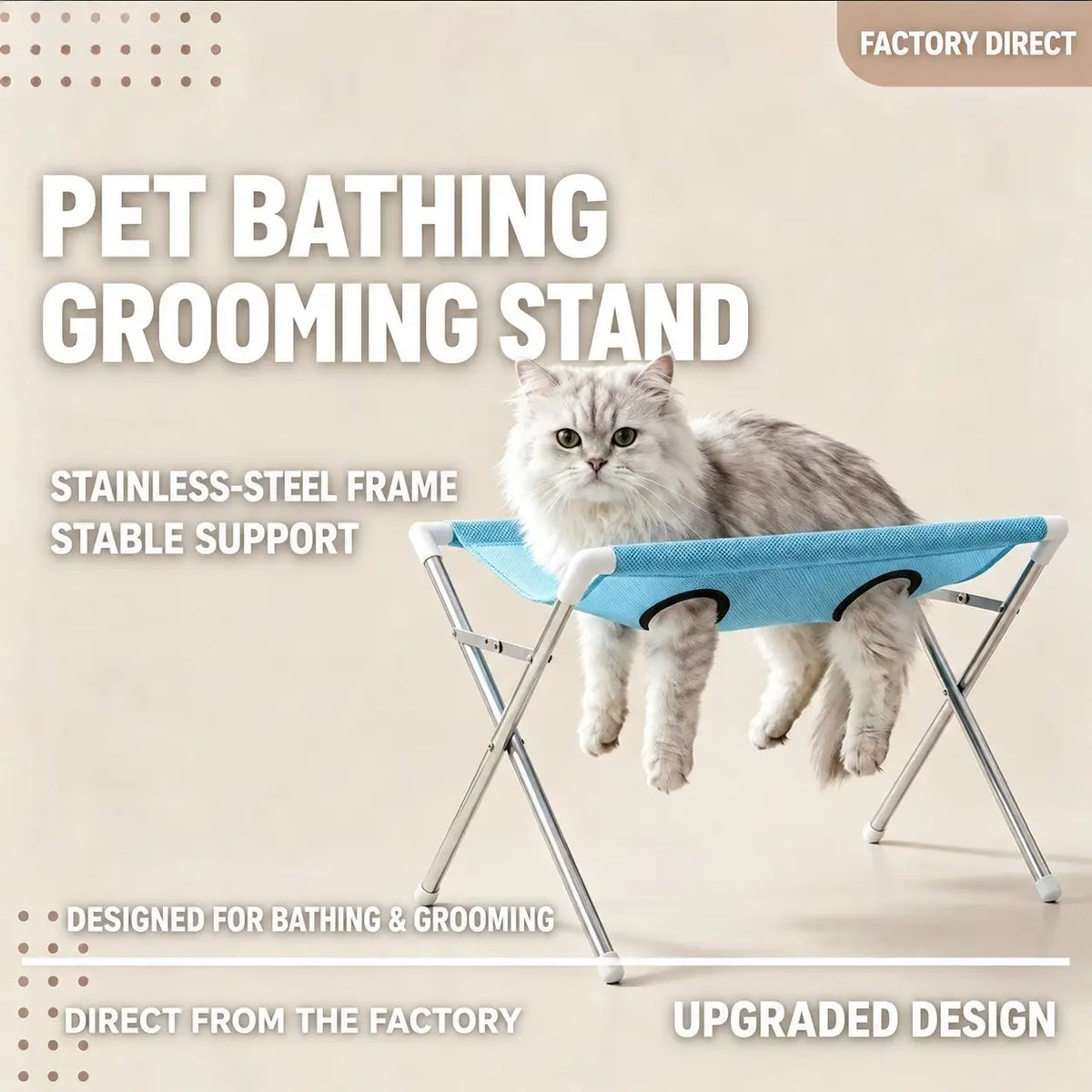 Pet Bathing Rack Fixed Anti-Scratch Anti-Bite, Pet Grooming Hammock for Small Dogs, Dog Bath Nail Clipper Tool