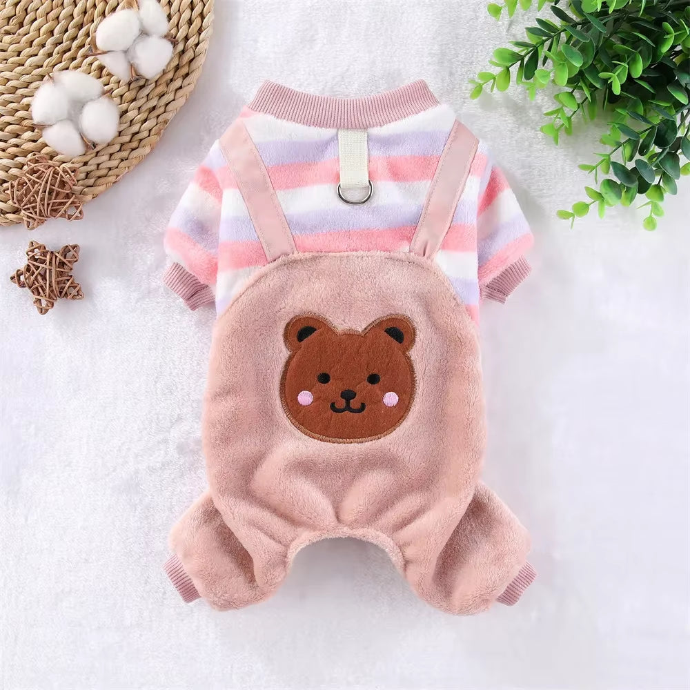Herbst-Winter-Haustier-Hundemantel Aus Weichem Fleece, Warmer Overall Für Kleine, Mittelgroße Und Große Hunde, Katzen Und Welpen, Jacke, Pullover Mit Leinenring