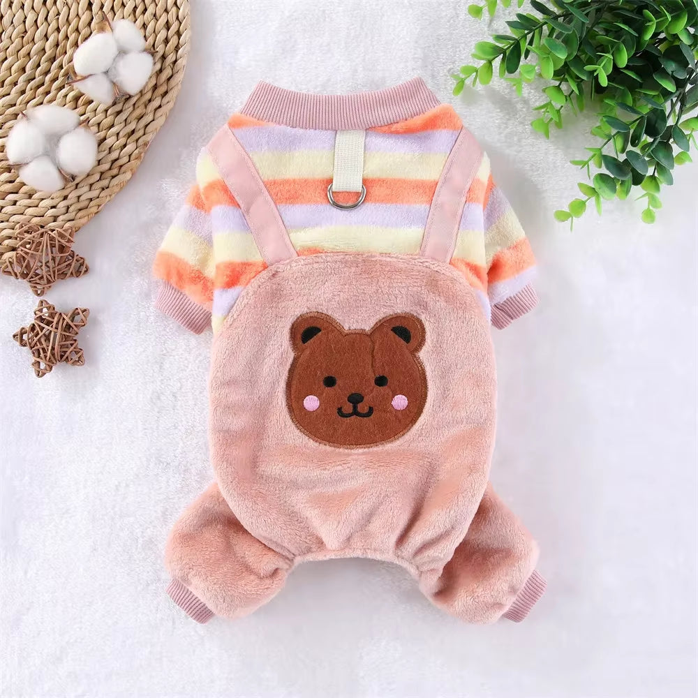 Herbst-Winter-Haustier-Hundemantel Aus Weichem Fleece, Warmer Overall Für Kleine, Mittelgroße Und Große Hunde, Katzen Und Welpen, Jacke, Pullover Mit Leinenring