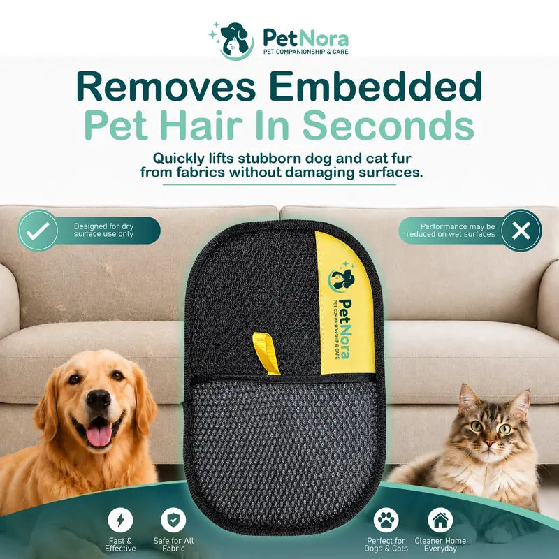 Reusable Electrostatic Pet Hair Remover Glove for Dogs and Cats - Effective Lint Cleaner for Furniture, Clothing, and Car Interiors