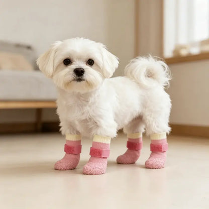 Waterproof Pet Boots and Socks for Paw Protection - Non-Slip, Wear-Resistant Covers for Small to Medium Dogs, Ideal for Rainy Days, Snow Walking, and Vet Visits - Easy On/Off, Washable, and Reusable